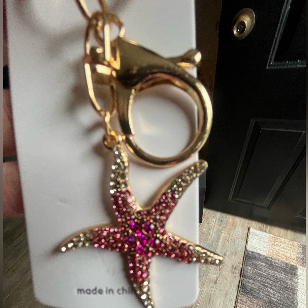 Starfish Keychain with Pink‎ and Gold